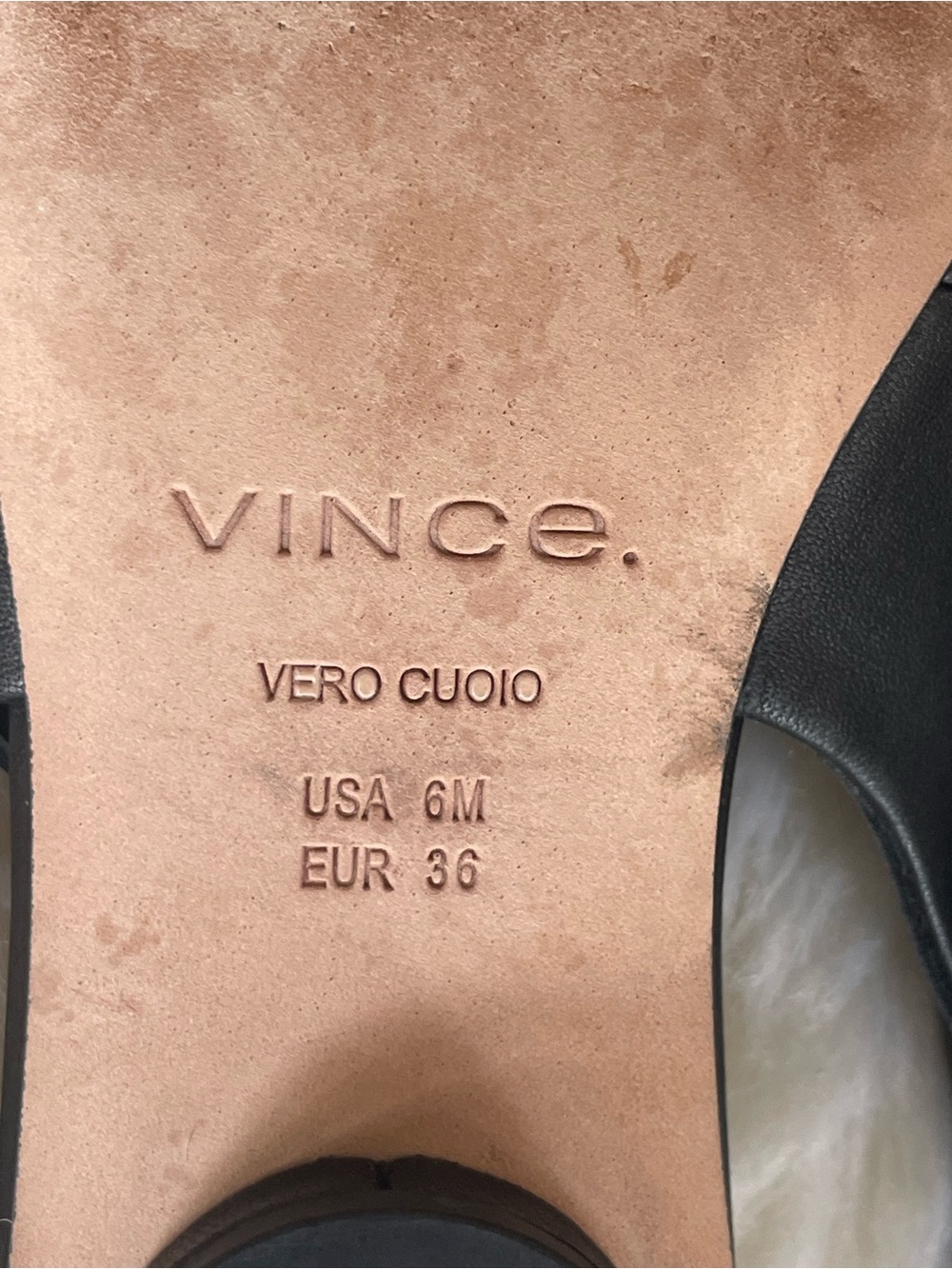Vince Black Leather Square-Toe Slingback Flats - Picture 4 of 4